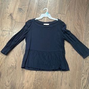 Loft navy peplum top size large